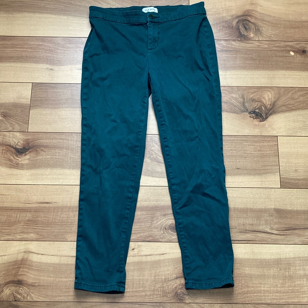 Lila Ryan Sateen Peacock Zuri Pants. Size 4P